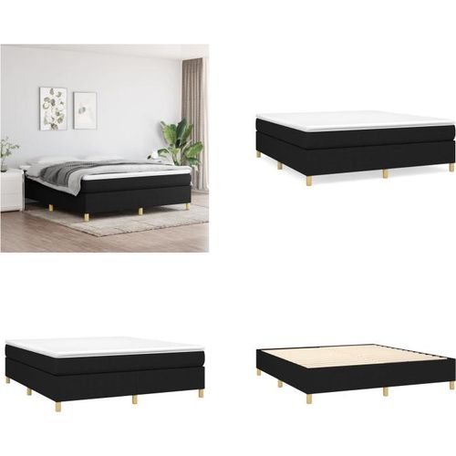 vidaXL Boxspringbett Schwarz 180x200 cm Stoff - Boxspringbett - Boxspringbetten - Bett - Schlafzimmermöbel
