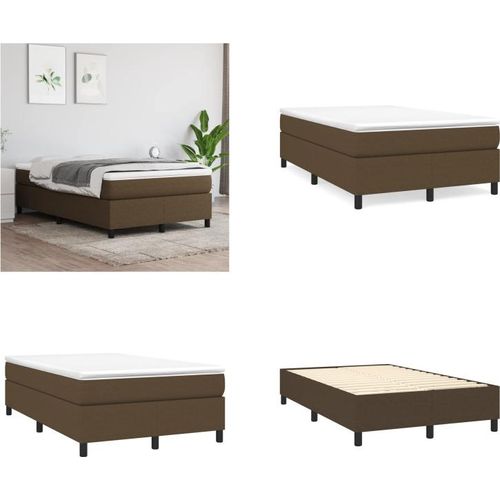 vidaXL Boxspringbett Dunkelbraun 120x200 cm Stoff - Boxspringbett - Boxspringbetten - Bett - Schlafzimmermöbel