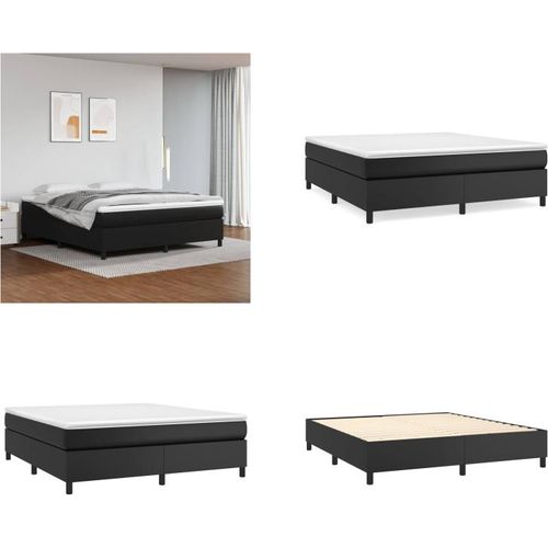 vidaXL Boxspringbett Schwarz 180x200 cm Kunstleder - Boxspringbett - Boxspringbetten - Bett - Schlafzimmermöbel