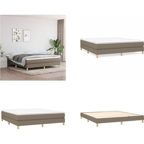 vidaXL Boxspringbett Taupe 180x200 cm Stoff - Boxspringbett - Boxspringbetten - Bett - Schlafzimmermöbel