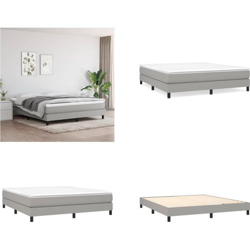 vidaXL Boxspringbett Hellgrau 160x200 cm Stoff - Boxspringbett - Boxspringbetten - Bett - Schlafzimmermöbel