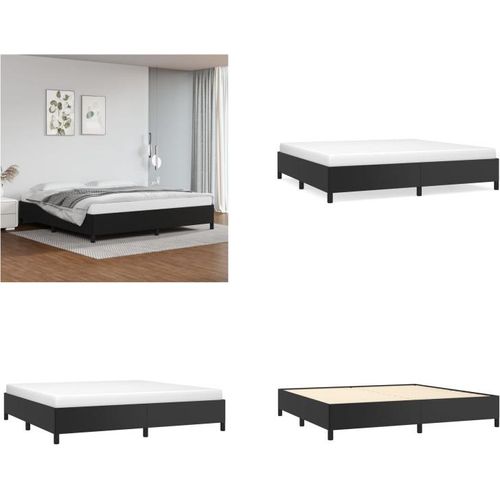 vidaXL Bettgestell Schwarz 200x200 cm Kunstleder - Bettgestell - Bettgestelle - Bett - Schlafzimmermöbel