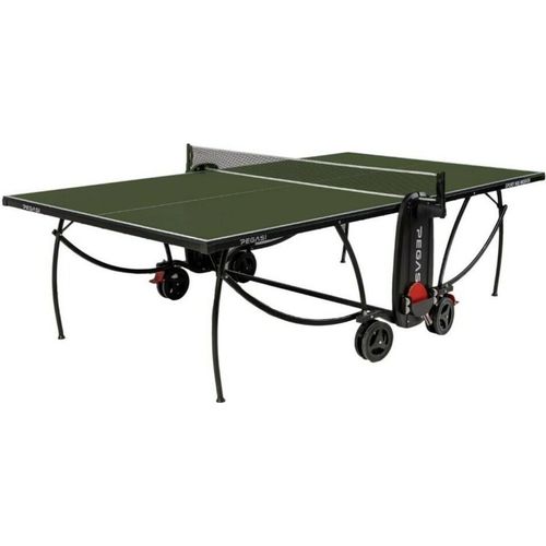 Pegasi Tischtennisplatte 800 - Tischtennisplatte Indoor - Faltbare Tischtennistisch - Klappbar - Original Tischtennistisch - Mit Rädern - Beweglich - Grün