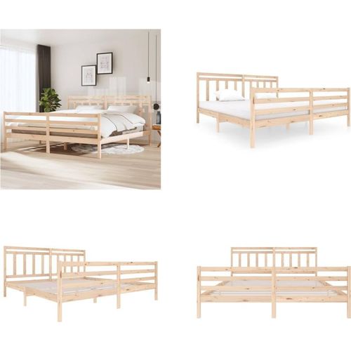 vidaXL Massivholzbett 200x200 cm - Bettrahmen - Bettgestell - Bett - Massivholzbettrahmen