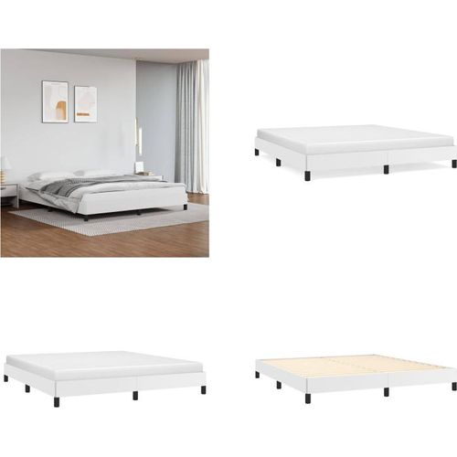 vidaXL Bettgestell Weiß 180x200 cm Kunstleder - Bettgestell - Bettgestelle - Bett - Schlafzimmermöbel