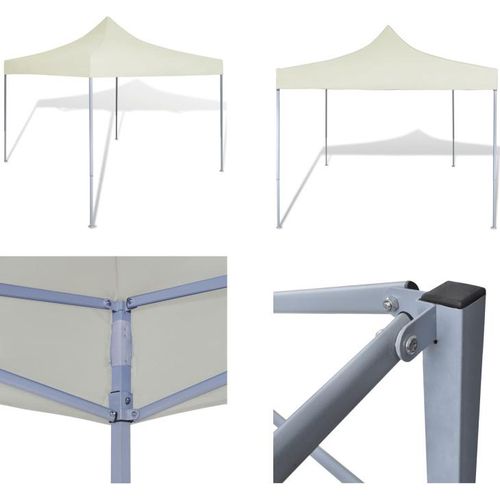 vidaXL Partyzelt Überdachung faltbar 3 x 3 m Cremeweiß - Sonnendach - Sonnendächer - Gartenpavillon - Gartenpavillons