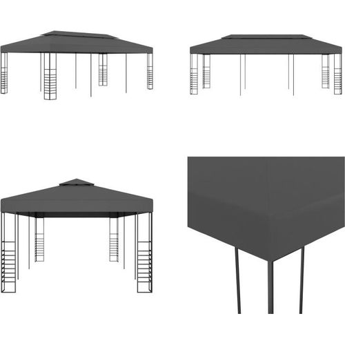 vidaXL Gartenpavillon 3x6 m Anthrazit - Gartenlaube - Gartenlauben - Gartenzelt - Gartenzelte