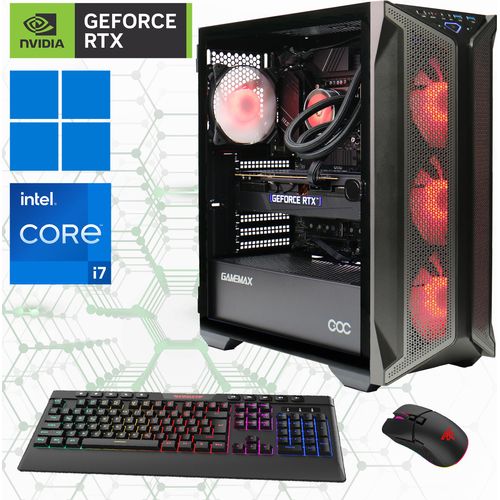 GAMEMAX Gaming-PC Brufen C1 7271 i7-14700F Wasserkühlung 32GB DDR5 RAM 2TB SSD RTX 4070 Super Windows 11