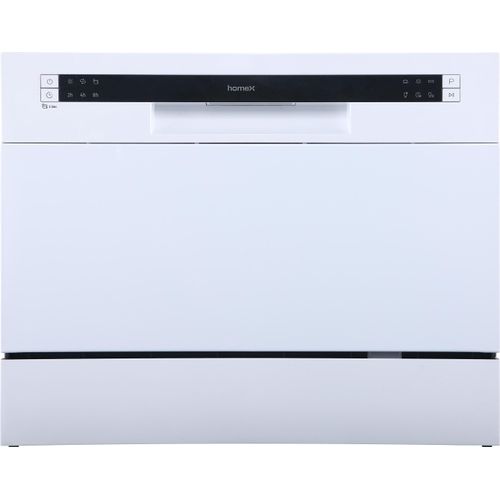 homeX GST6AE-W Tischgeschirrspüler | Mini Geschirrspüler mit 6 Programmen | Spülmaschine klein für 6 Maßgedecke | Weiß