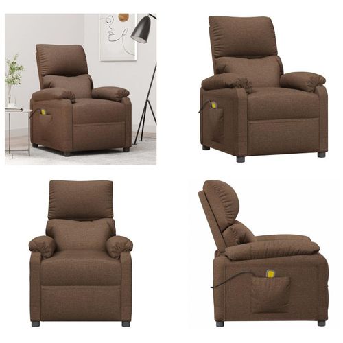 vidaXL Massagesessel Braun Stoff - Massagesessel - Massage Sessel - Massage TV-Sessel - Massage Fernsehsessel
