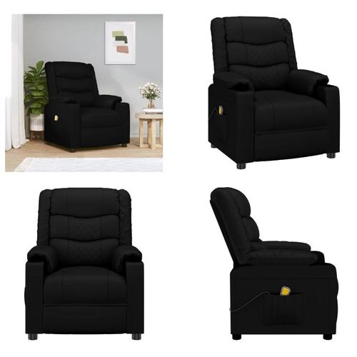 vidaXL Massagesessel Schwarz Kunstleder - Massagesessel - Massage Sessel - Massage TV-Sessel - Massage Fernsehsessel