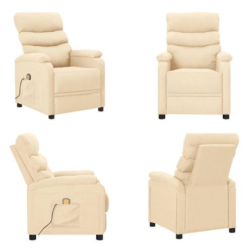 vidaXL Massagesessel Creme Stoff - Massagesessel - Massage Sessel - Massage TV-Sessel - Massage Fernsehsessel