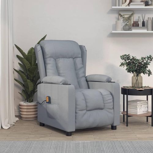 vidaXL Massagesessel Hellgrau Stoff - Massagesessel - Massage Sessel - Massage TV-Sessel - Massage Fernsehsessel