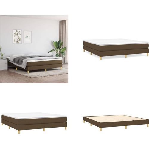 vidaXL Boxspringbett Dunkelbraun 160x200 cm Stoff - Boxspringbett - Boxspringbetten - Bett - Schlafzimmermöbel