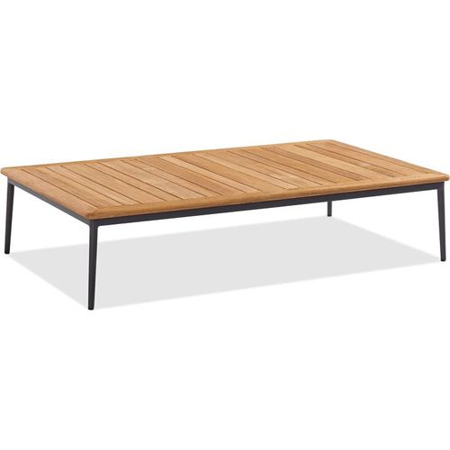 Gartentisch Freeporto 160x90 Tischplatte Teak Gebürstet Gestell Alu Anthrazit