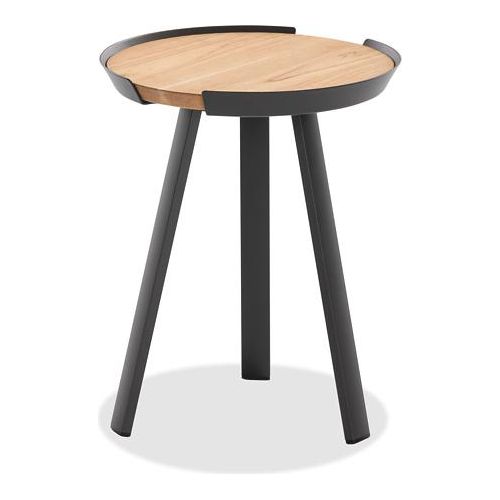 Gartentisch Salvox rund Durchmesser 40 Platte Teak geölt Gestell Alu Anthrazit