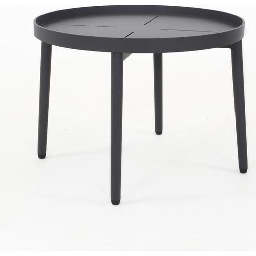Gartentisch Kutax rund Durchmesser 50 cm Tischplatte und Gestell Alu Anthrazit