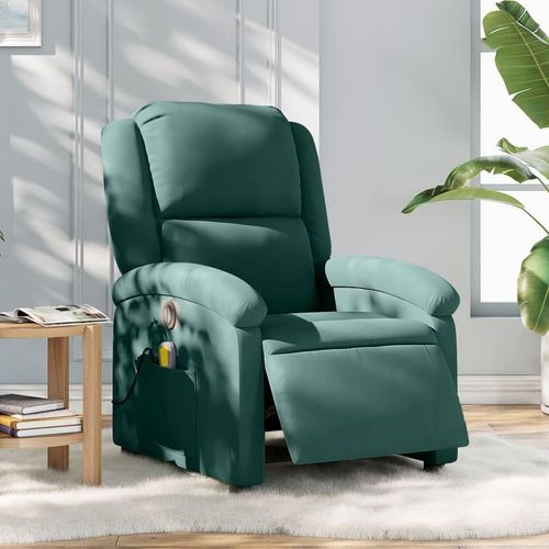 Massagesessel Elektrisch Dunkelgrün Samt 3204291
