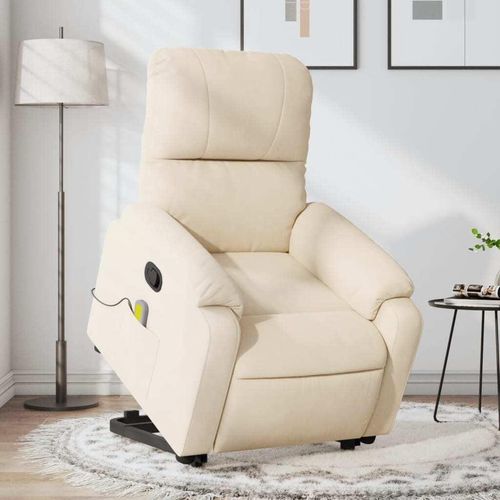 Massagesessel mit Aufstehhilfe Beige Mikrofasergewebe 3204941