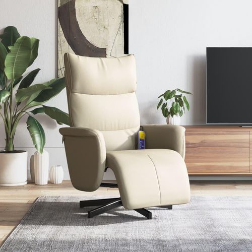 Massagesessel mit Fußteil Creme Kunstleder 356593