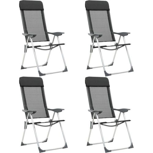 Klappbare Campingstühle 4 Stk. Aluminium Schwarz