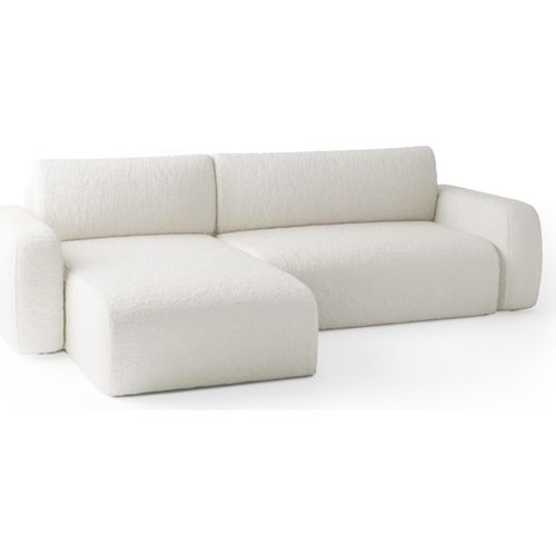FEDVE Ecksofa Eckcouch mit Schlaffunktion Varde Universelle Bettkästen Couch Sofagarnitur Creme (Anthologie 01)
