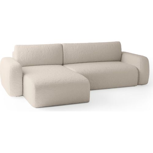 FEDVE Ecksofa Eckcouch mit Schlaffunktion Varde Universal Bettkästen Couch Sofagarnitur Beige (Anthologie 02)