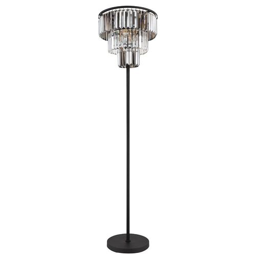 RGB LED Stehleuchte, Glaskristalle, rauch klar, H 160 cm