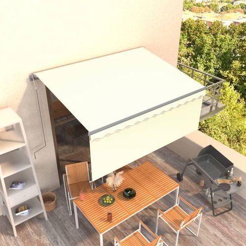 Markise Automatisch Einziehbar mit Volant 3,5x2,5 m Creme