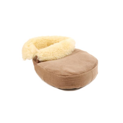 Kaiser, 64004 Lammfell Fußwärmer, Cord beige / Fell medizin