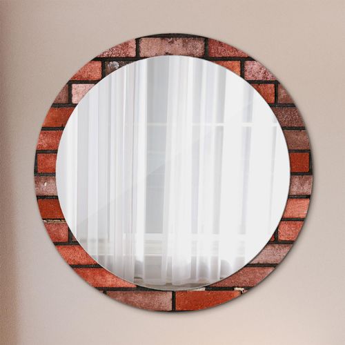 Spiegel - Mirror zum Wandspiegel Schlafzimmer – Schminkspiegel- Rot Ziegel- Ø90cm
