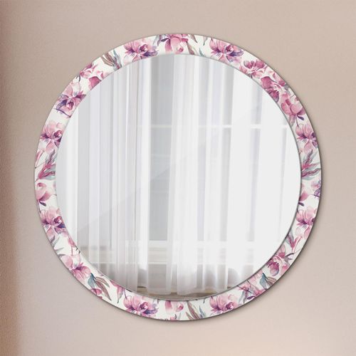 Spiegel - Mirror zum Wandspiegel Schlafzimmer – Schminkspiegel- Pfingstrosen Blumen- Ø100cm