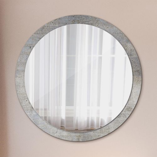 Spiegel - Mirror zum Wandspiegel Schlafzimmer – Schminkspiegel- grau Beton- Ø100cm