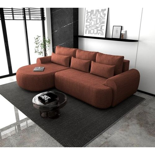 Ecksofa OLIVIO L - Wohnlandschaft Polstersofa Polstercouch (Ruby - MODESTO 483) LINKE SEITE