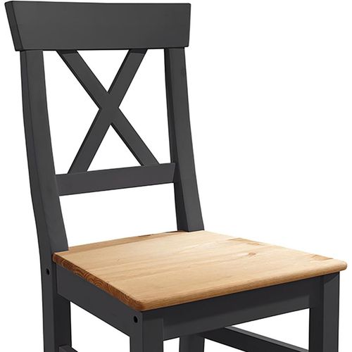 Stuhl in Kiefer grau mit Eiche WARNA-69