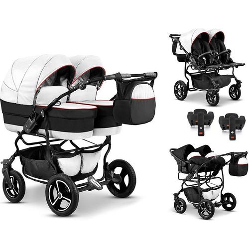 Zwillingskinderwagen 5 in 1 Twin Star inkl. Autositze und Iso Bases - 14 Teile - in 16 Farben