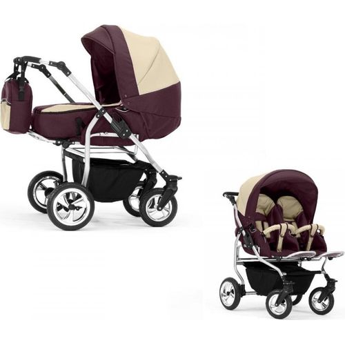 Zwillingskinderwagen 2 in 1 Duo Twin inkl. Sportsitze - 11 Teile - in 20 Farben