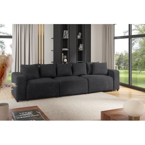Sofa Designersofa Bigsofa MEGAN 3-Sitzer in Stoff Poso Anthrazit