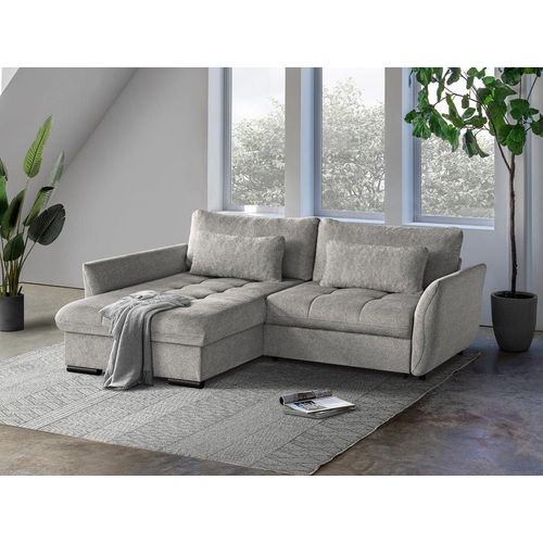 Ecksofa CAFU L - Wohnlandschaft Polstersofa Polstercouch (Cappuccino- LOUIS 664) LINKE SEITE