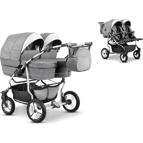 Zwillingskinderwagen 2 in 1 Twin Star inkl. Sportsitze - 10 Teile - in 16 Farben