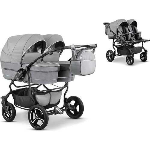 Zwillingskinderwagen 2 in 1 Twin Star inkl. Sportsitze - 10 Teile - in 16 Farben