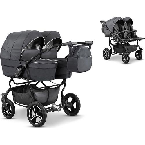 Zwillingskinderwagen 2 in 1 Twin Star inkl. Sportsitze - 10 Teile - in 16 Farben