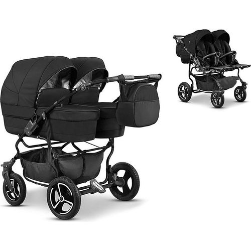 Zwillingskinderwagen 2 in 1 Twin Star inkl. Sportsitze - 10 Teile - in 16 Farben