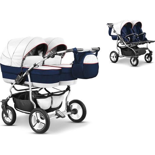 Zwillingskinderwagen 2 in 1 Twin Star inkl. Sportsitze - 10 Teile - in 16 Farben