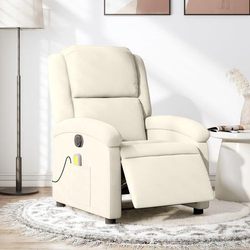 Massagesessel Fernsehsesel Elektrisch Creme Samt 3204298