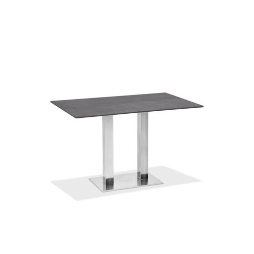 Gartentisch Bistrox 120x81 Tischplatte HPL Beton Gestell Edelstahl Gebürstet