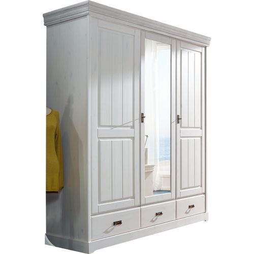 Kleiderschrank >SZ-0132< in weiß - 192x217x62 (BxHxT)