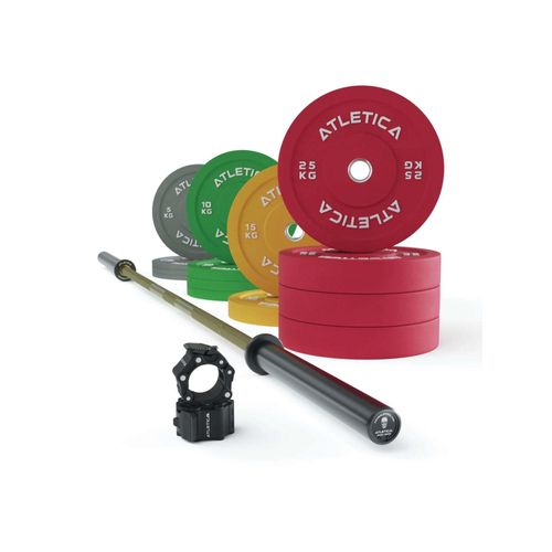 ATLETICA Beta Powerlifting Hantelstangen Set | Spezielle Powerlifting-Langhantel | 190kg Bumper Plates | Pro Collars | K