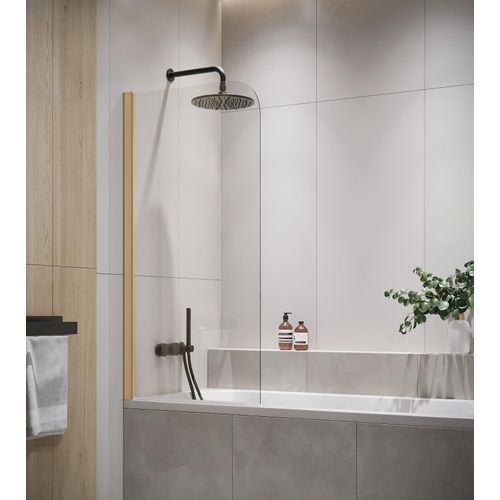 Badewanne Torino 5mm mit Nanobeschichtung - Gold - 60 x 140cm Duschwand Duschabtrennung Badewannenaufsatz