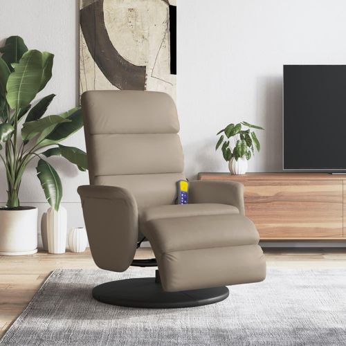 Massagesessel mit Fußteil Cappuccino-Braun Kunstleder , Klassische Sessel 2024 Neu